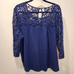 Old Navy Navy Blue relaxed fit blouse size XXL